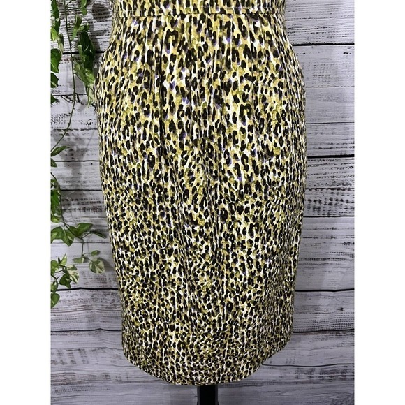 J Crew Dress size 2 Lime Green Purple Pique Straight Wedding Cocktail Evening - Picture 7 of 12